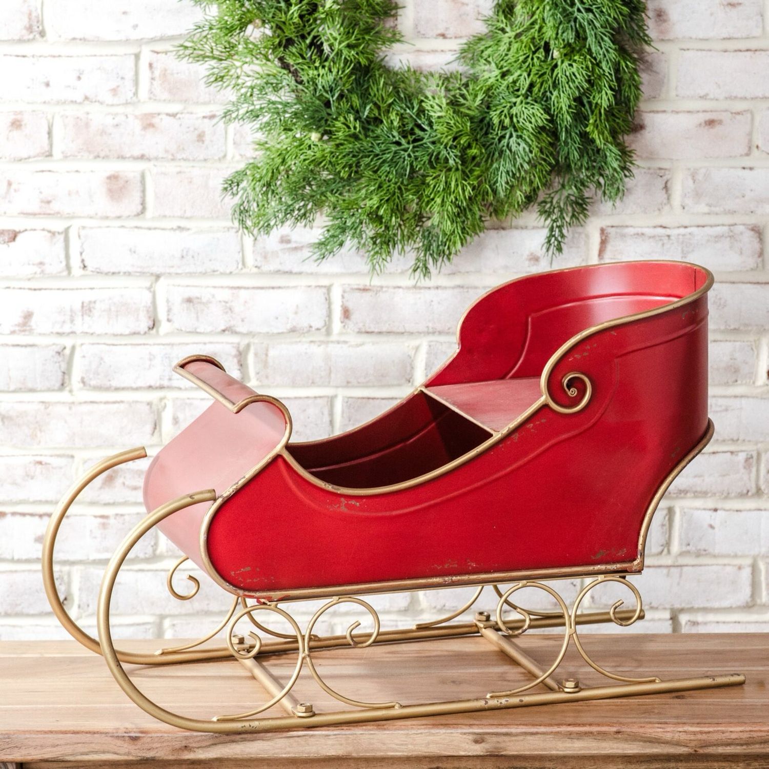 Pdg 25&quot; Red Santa Sleigh