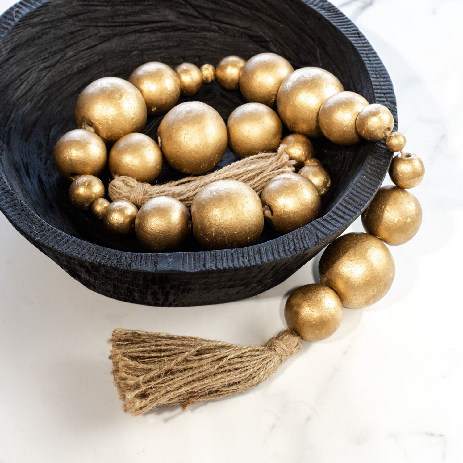 Pdg 42&quot; Gold Multi Size Ball Garland