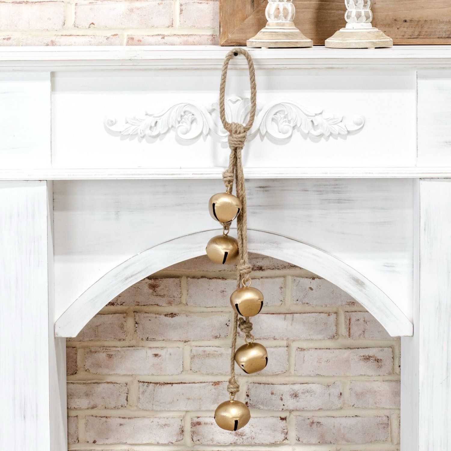 Pdg 24&quot; Antique Bell w/jute Hanger