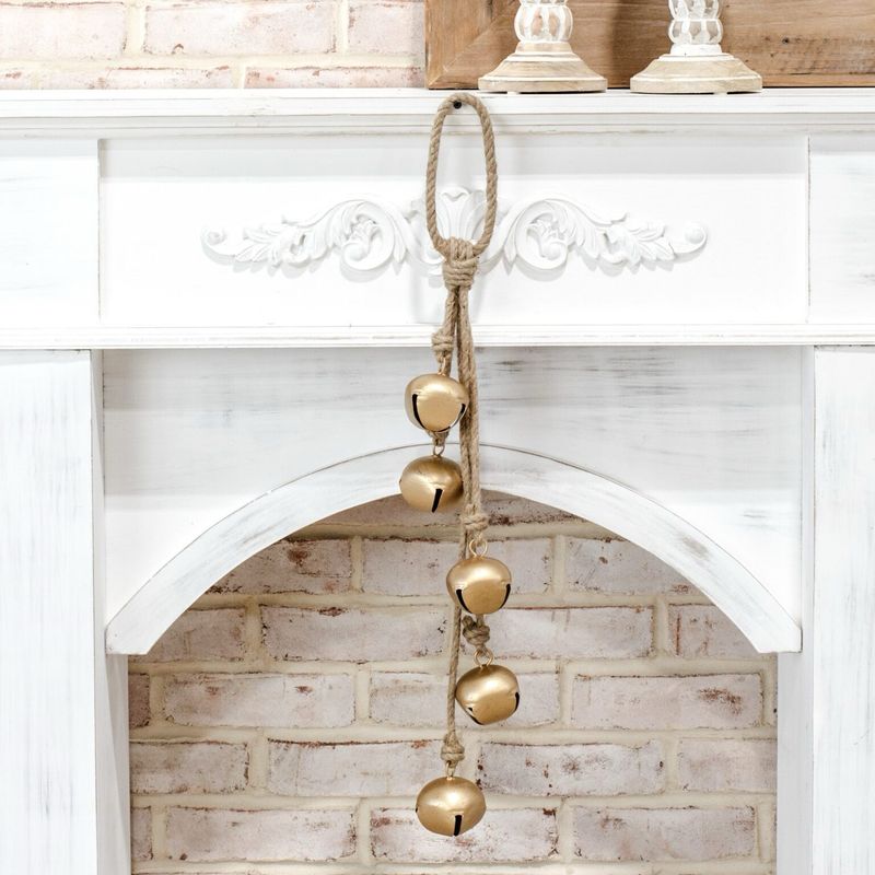 Pdg 24&quot; Antique Bell w/jute Hanger
