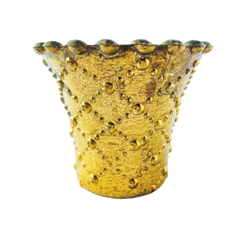 Cco Gold Embossed Votive Holder 3.25&quot; Rnd