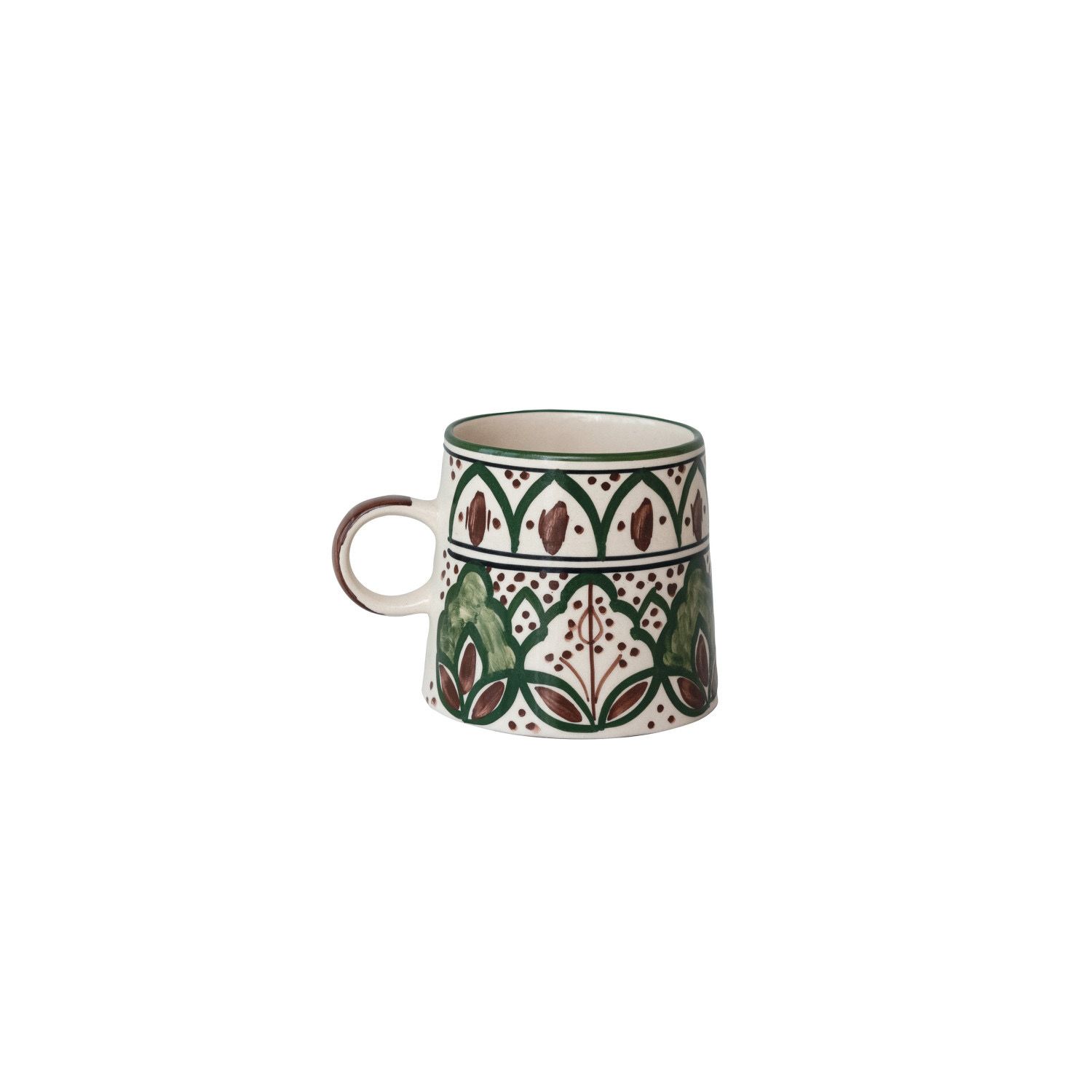 CCO Green &amp; Brown Mug 10oz Hand Painted