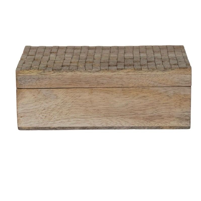 CCO Carved Mango Wood Box 8.5x5x3.25