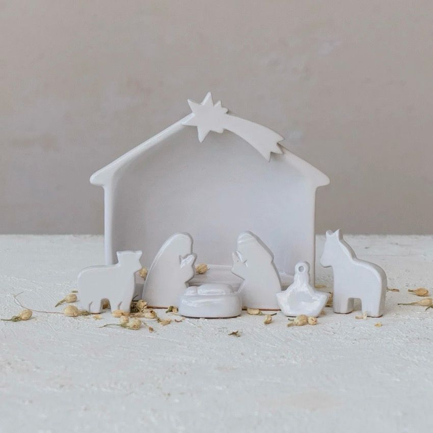 CCO Stoneware Nativity S/6