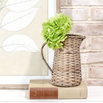 PDG 8" Wicker Pitcher Vase