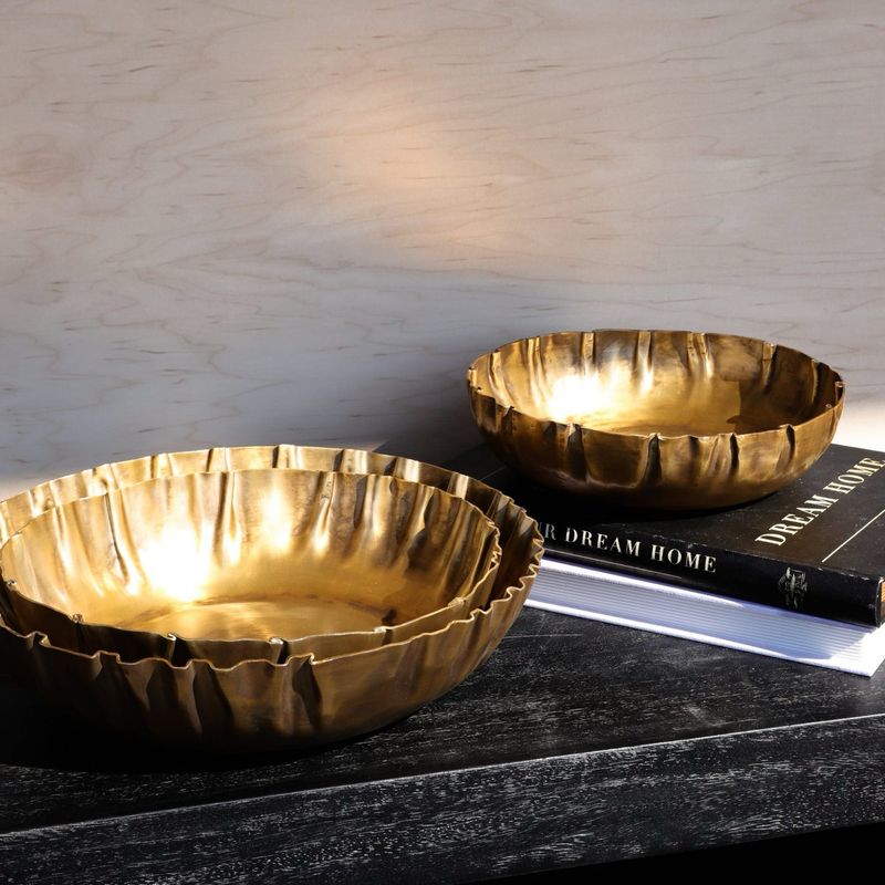 Pdg Lg Gold Decorative Bowl 14x3.5