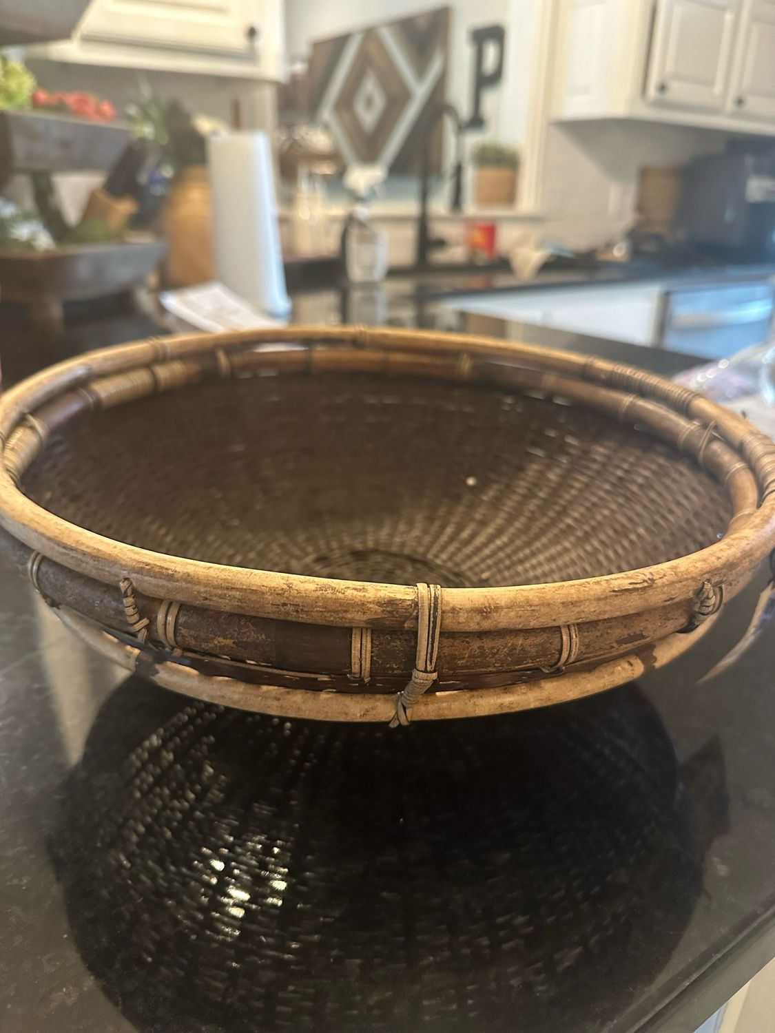 Cco Bamboo &amp; Rattan Bowl 14.25x5
