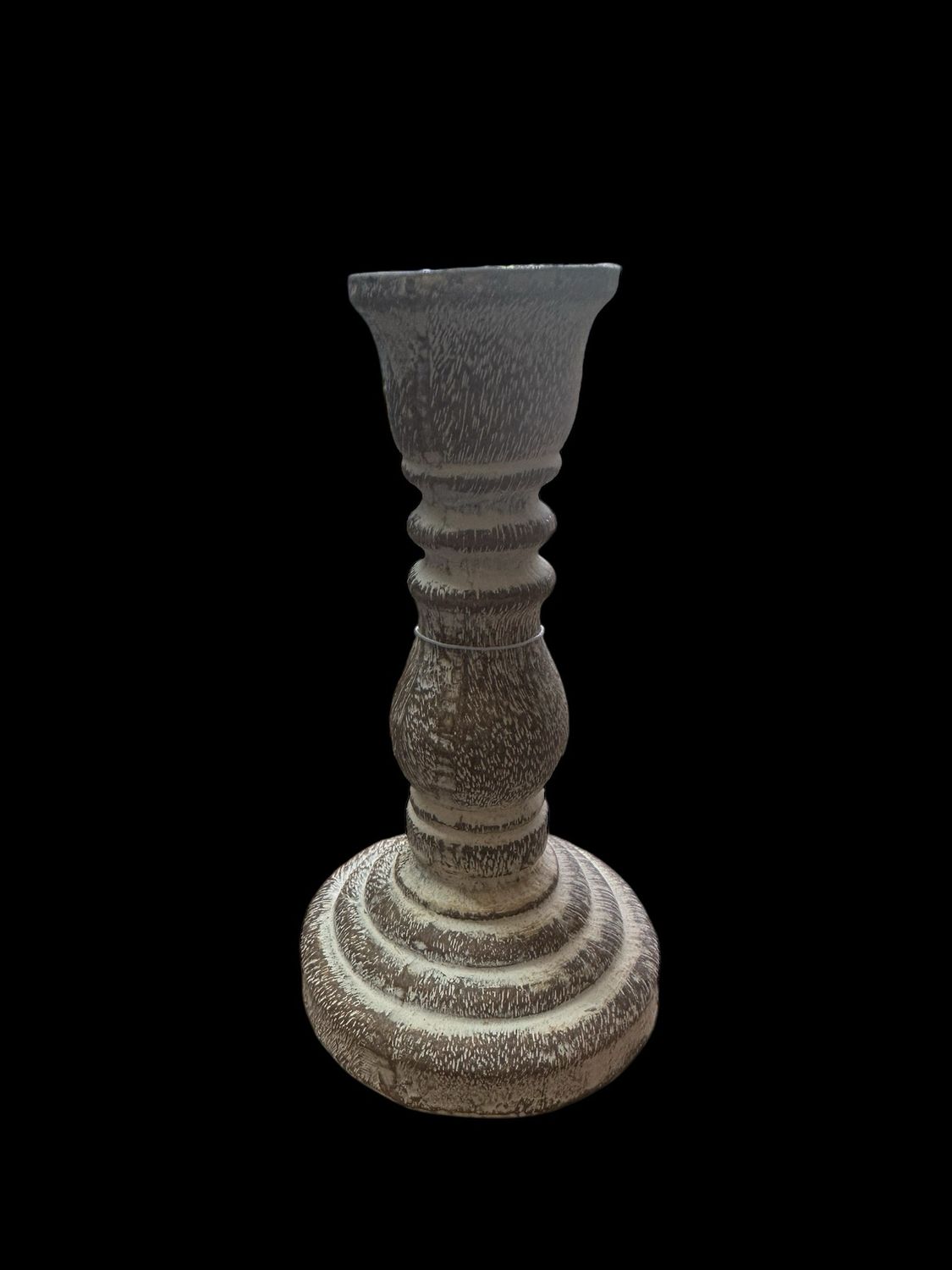 Raz Sm 6.5&quot; Wood Embossed Candle Stick