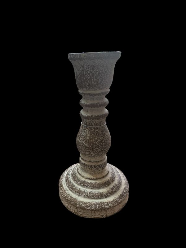 Raz Sm 6.5&quot; Wood Embossed Candle Stick