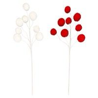 WT 26&quot; White Knit Puffball Pick