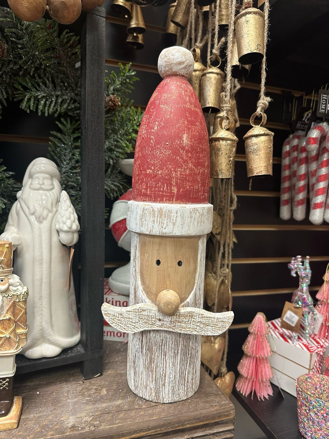 CCO Santa Statue Mango Wood 5.5x5x15.75