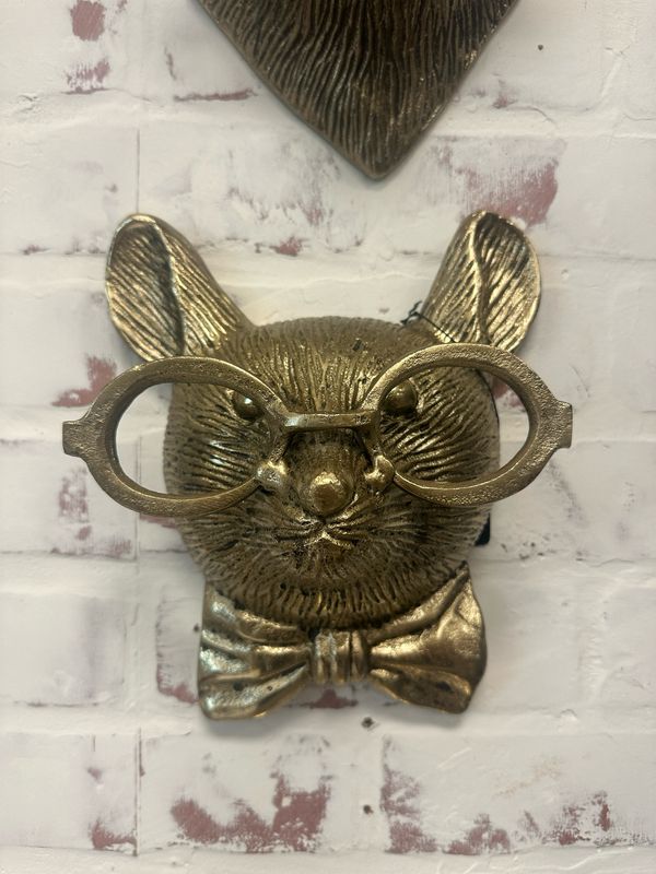 PDG 8.25&quot; Gold Mouse Wall Accent