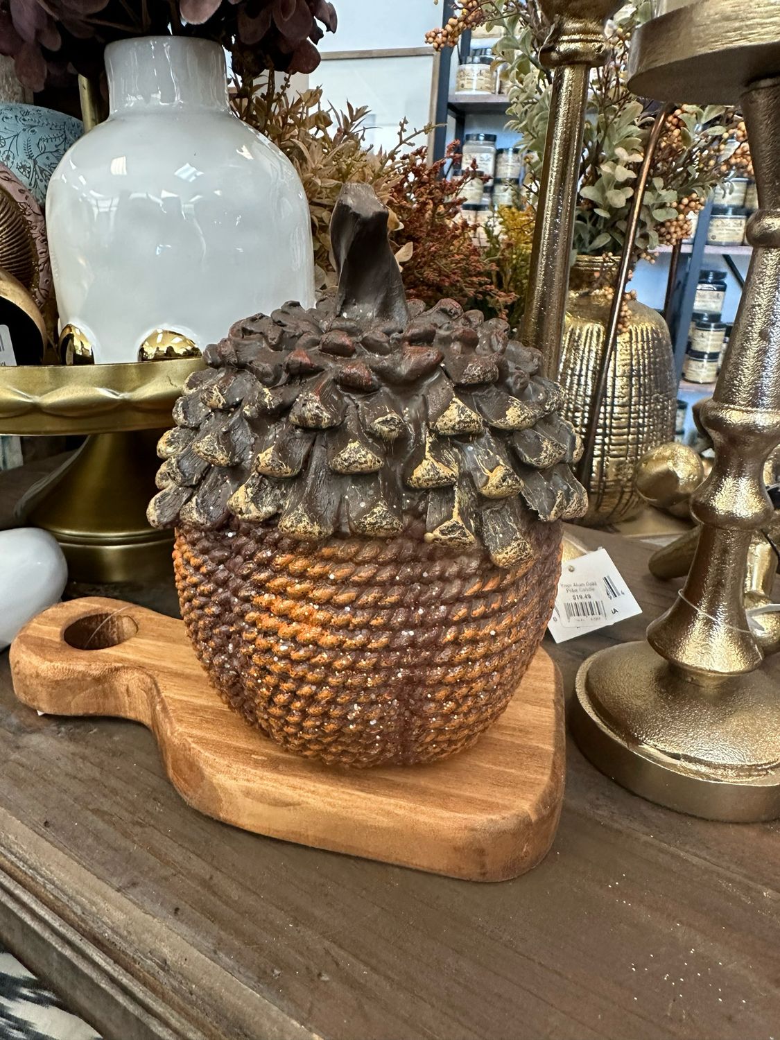 Ger Orange Resin Harvest Acorn 5.75&quot;