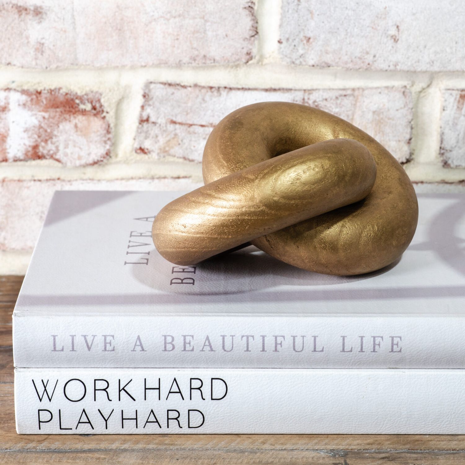 PDG 10.25” gold linked wood ring