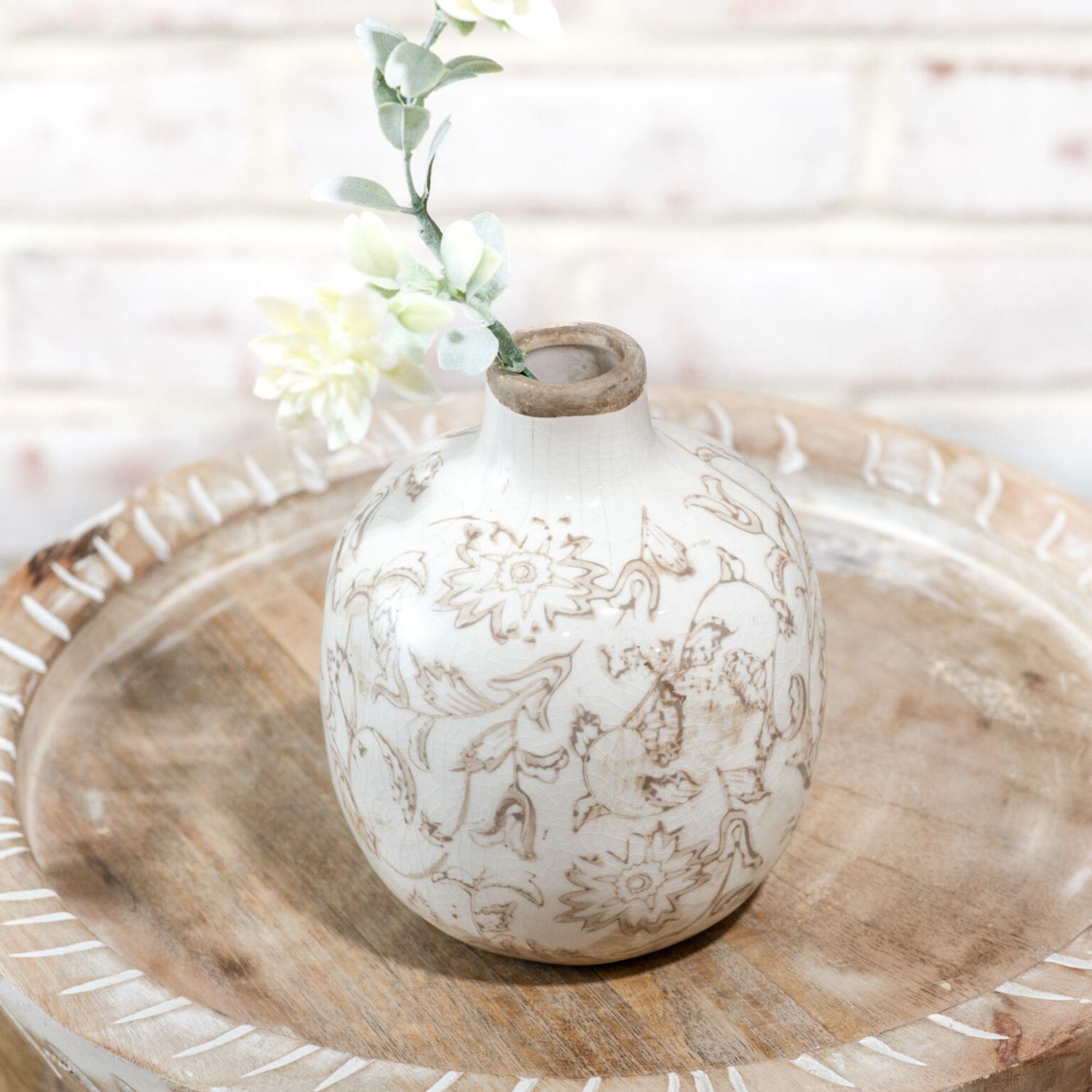 PDG 4.7” beige heirloom vase