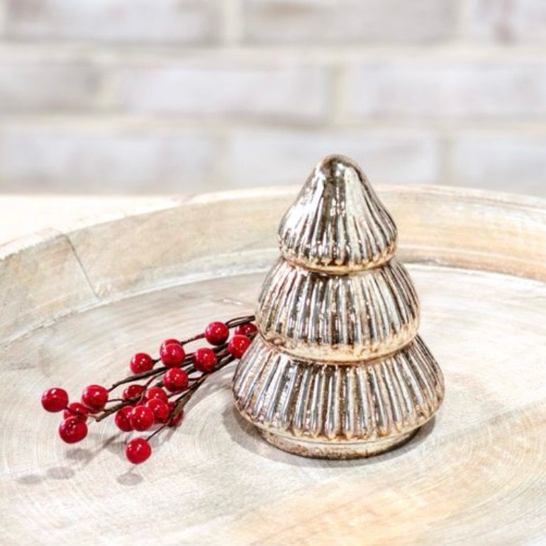 PDG 4.75&quot; Gold Glass Deco Tree