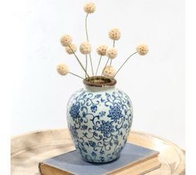 Pdg 6.5&quot; Lt Blue Heirloom Plum Vase
