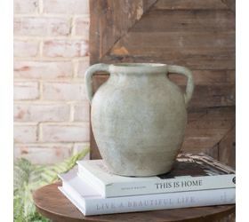 Pdg 8.9&quot; Nat Wash 2 Handle Jug Vase