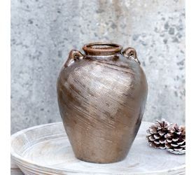 Pdg 8.6&quot; Bronze Ceramic Vase
