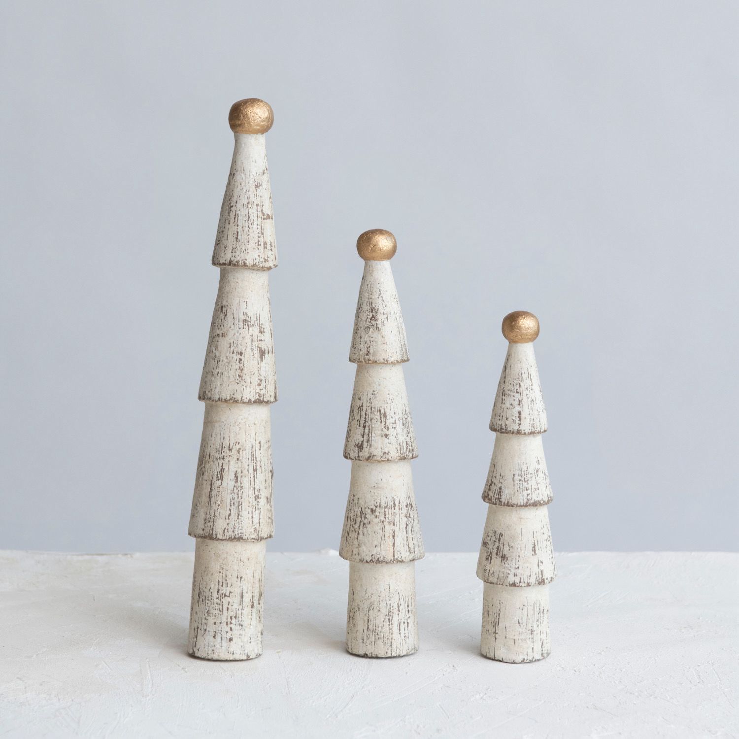 Cco Sm Cream Tree Gold Top 8&quot;