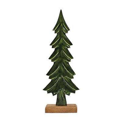 WTC 24&quot; Wood &amp; Green Enamel Tree