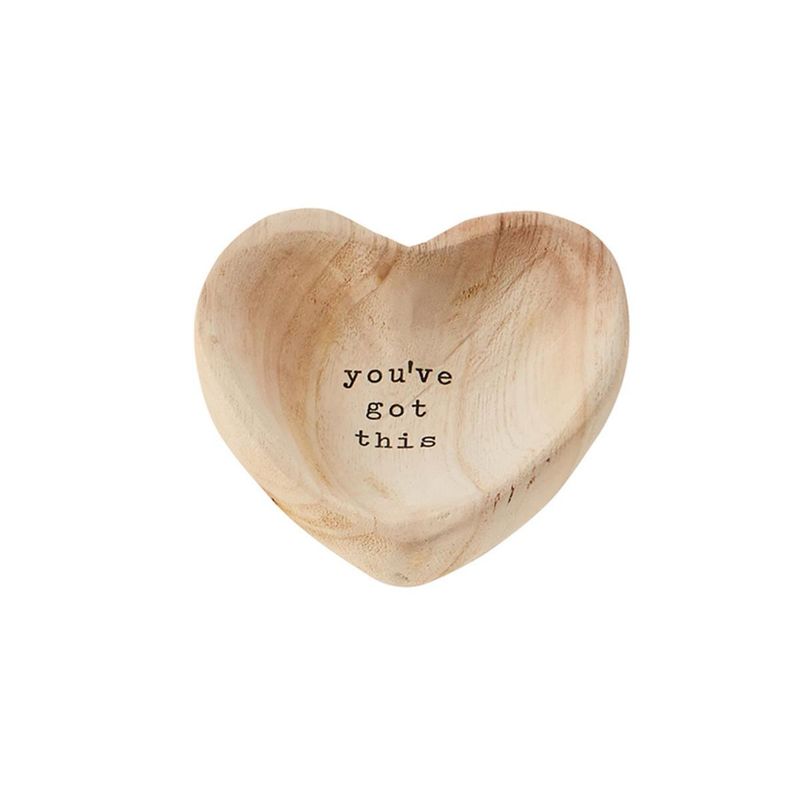 MP Got This Wood Heart Trinket Tray 5x5.25