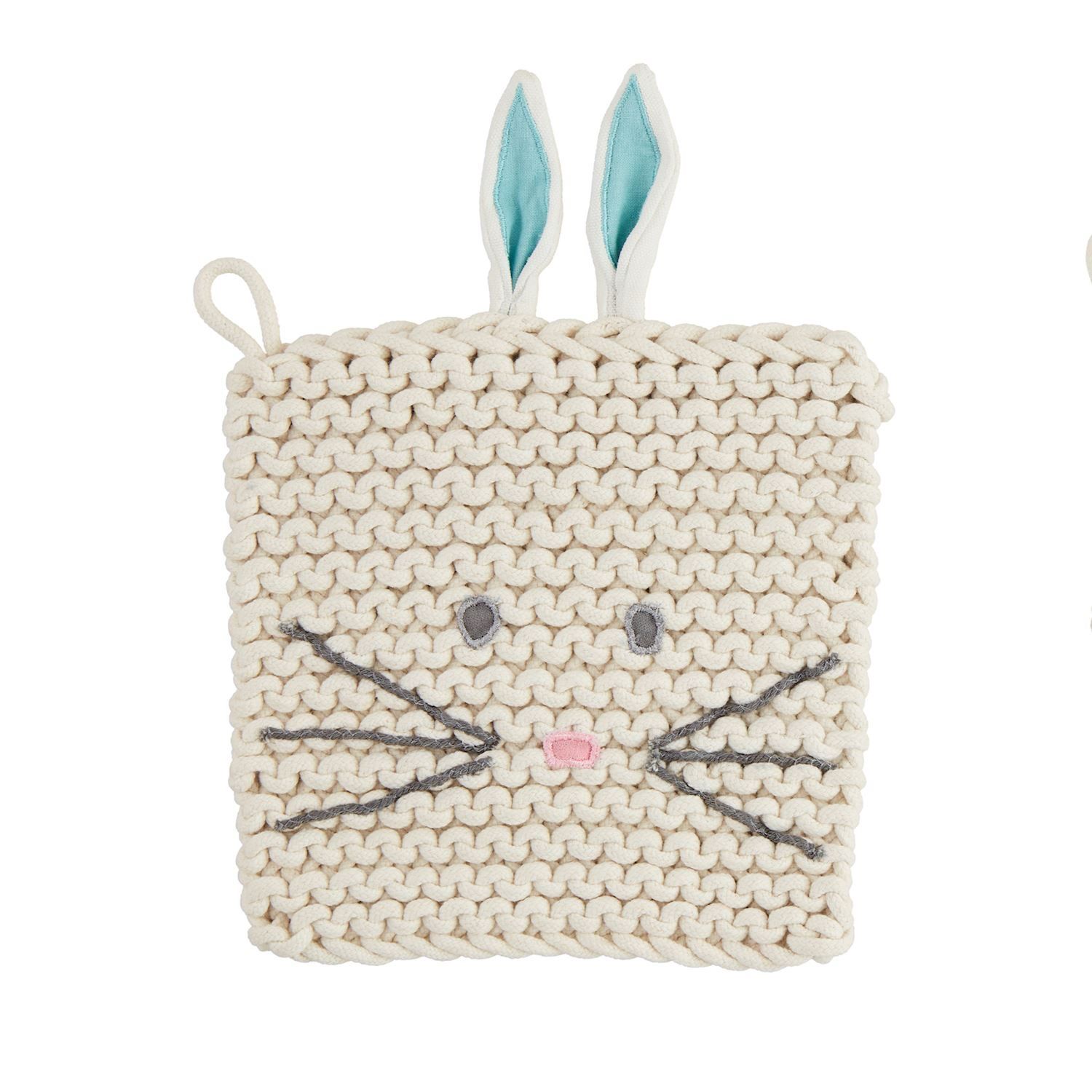 MP Blue Bunny Crochet Trivet 7.75x10