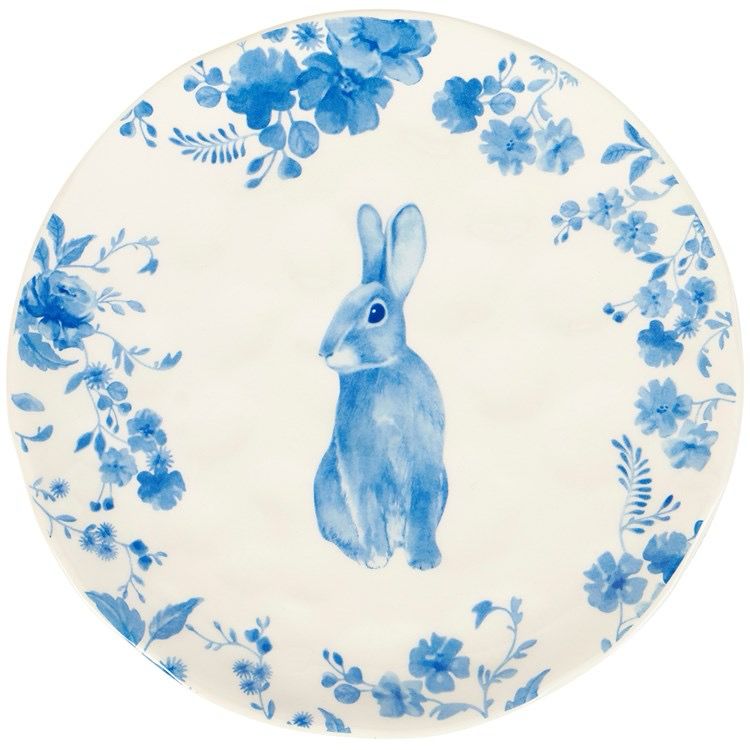 Pbk Round Blue Rabbit Plate