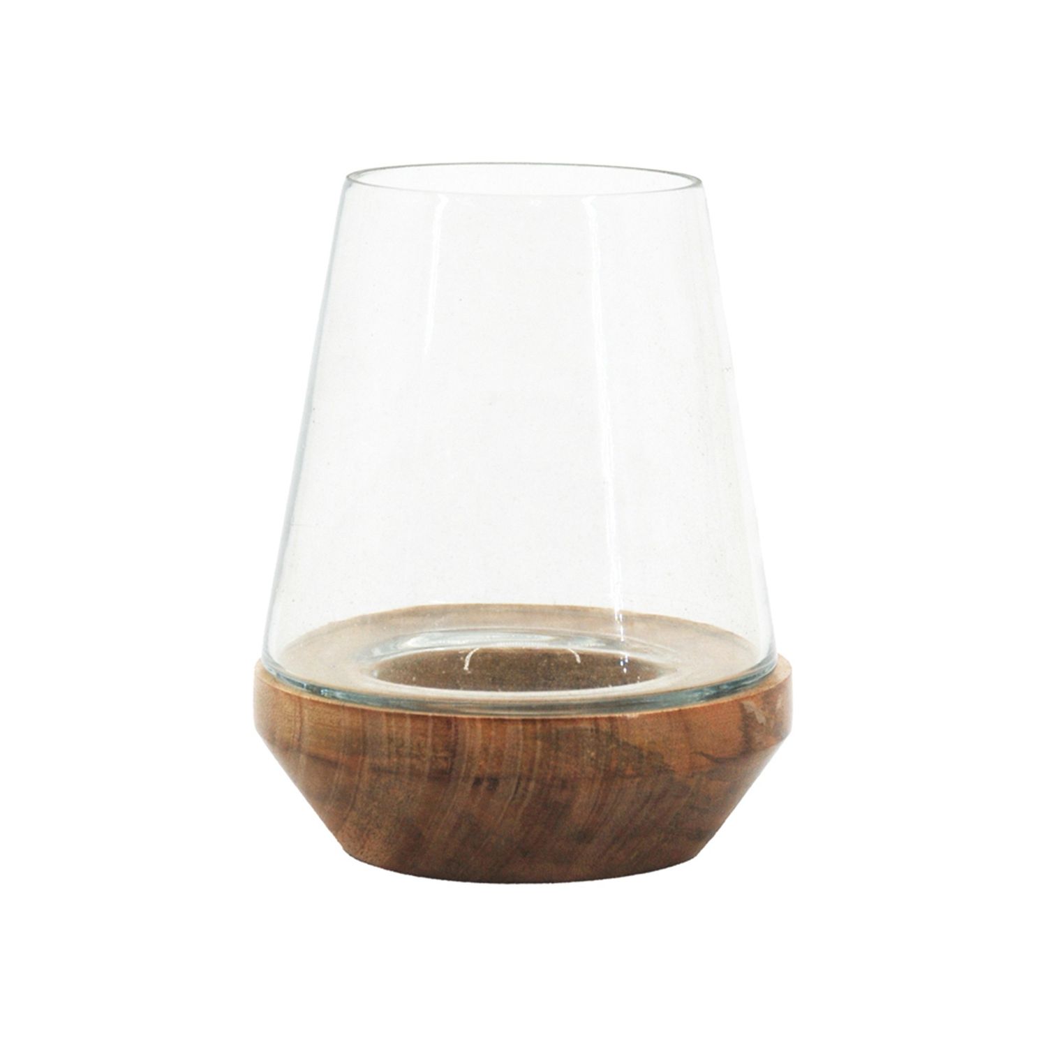 WTC Sm Candle Cutout Hurricane Glass 5.25x4