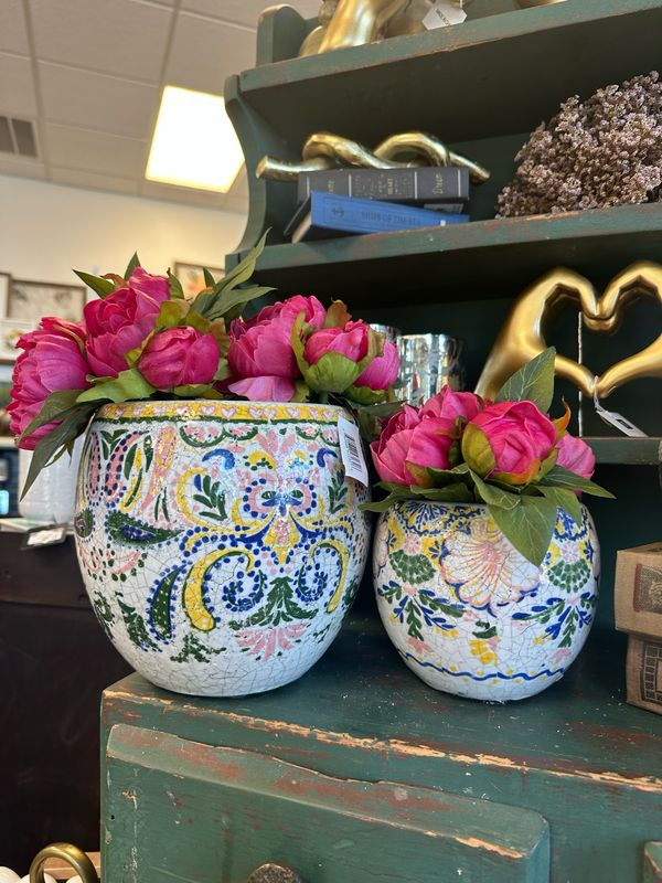 Cco Lg Multicolor Terracotta Vase 7.75&quot;