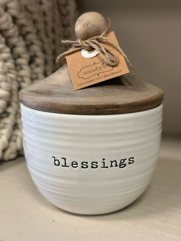 MP Blessings Jar w/wood Lid 5.5x4.5