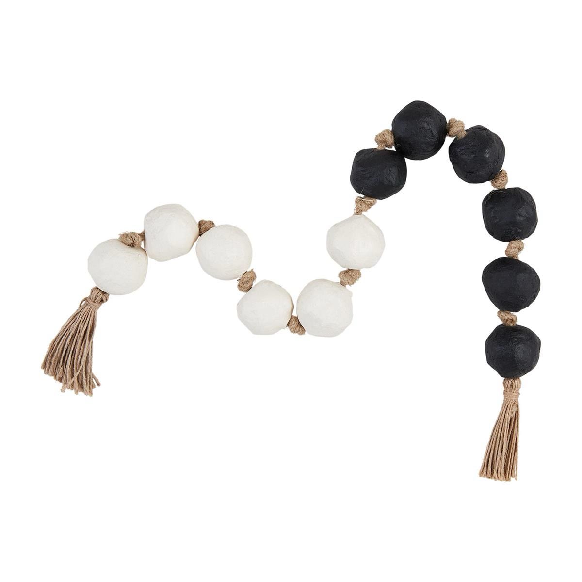 MP Black &amp; White Beads 30&quot; Paper Mache