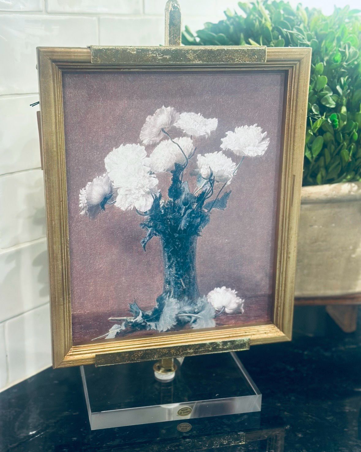 CCO Tall Vase White Flowers Framed Art 12x10