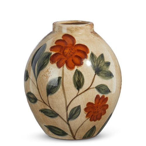 8&quot; Painted Floral Vase