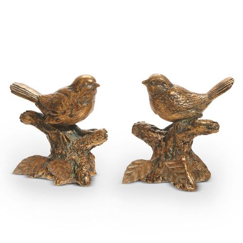 Raz 4&quot; Antique Gold Bird On Branch