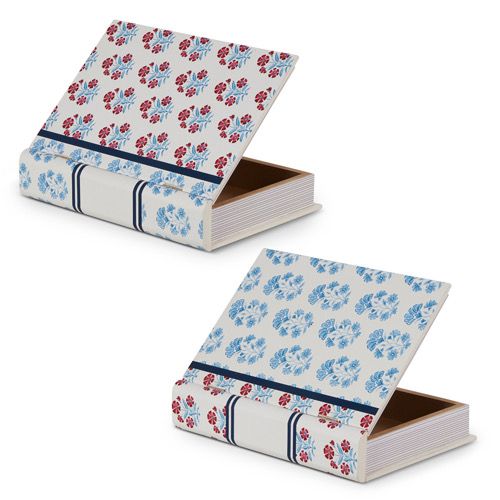Raz 10&quot; Blue Mughal Floral Book Box