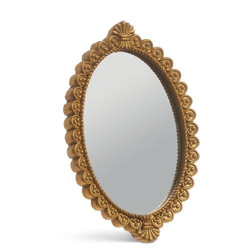 Raz 8.75&quot; Gold Oval Mirror
