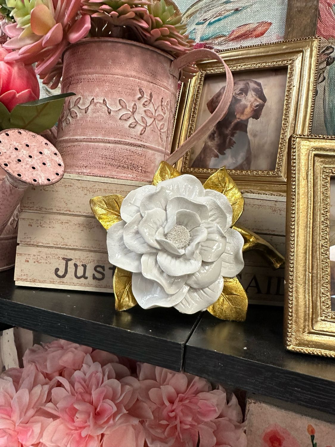 Raz 6&quot; Gilded Gardenia