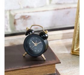 Pdg Black Mini 2 Bell Alarm Clock 3&quot;