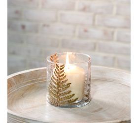 Pdg 4&quot; Pressed Fern Glass Jar