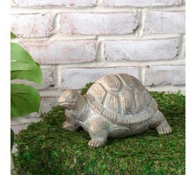 Pdg 9&quot; Gold Wash Garden Turtle