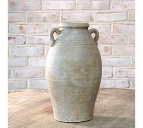 Pdg 14.5&quot; Nat Wash 2 Handle Jug Vase