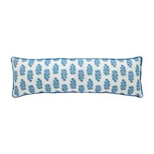 MP Blue Block Print Long Pillow 34x11.5