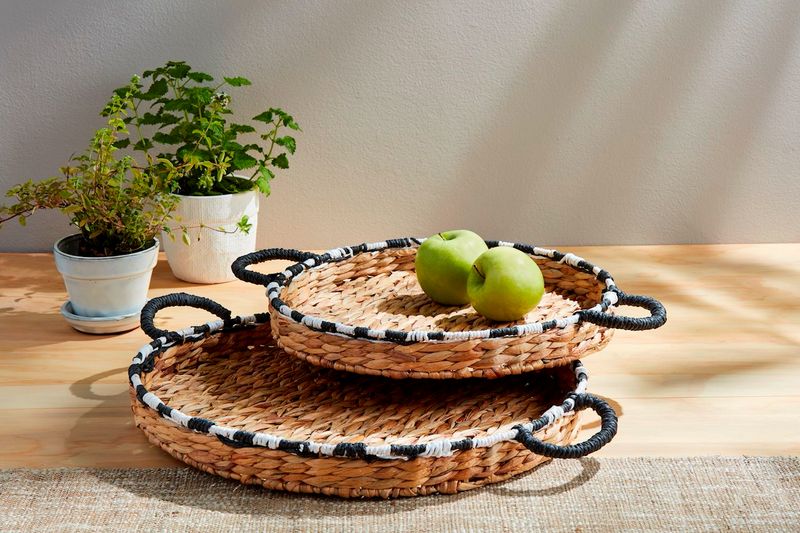 MP Lg Stripe Edge Woven Tray 19.5&quot;