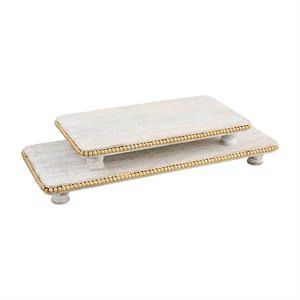 MP Lg Gold Beaded Serving Board 23x9x2.5
