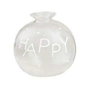 MP Happy Glass Bud Vase 4x4.5