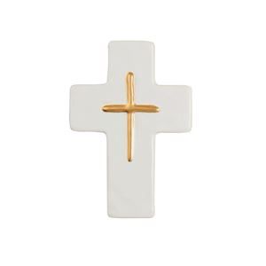 MP Ceramic &amp; Gold Thin Cross 6&quot;