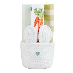 MP Green Carrot Basket Towel Set/4