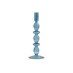 MP Blue Glass Taper Holder 10.25&quot;