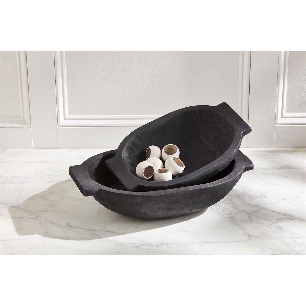 MP Sm Black Oval Dough Bowl 17x11.75x4.5